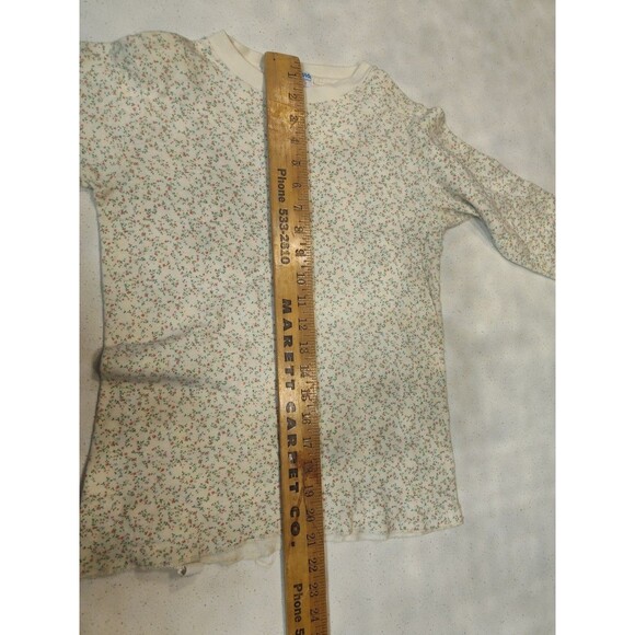 Duofold Women’s Wool Blend Floral USA 2-layer Top 12 Bottom 14 SMALL Torn Anke - Picture 6 of 11